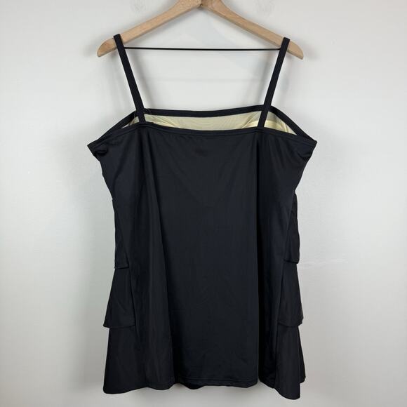 Swim By Cacique Ruffled Tankini Swimsuit Top Women Plus 26 Shelf Bra Beach NWT - Picture 3 of 6